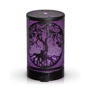 Purple Tree of Life Essential Oil Diffuser Lamp - 7 Colors LED
